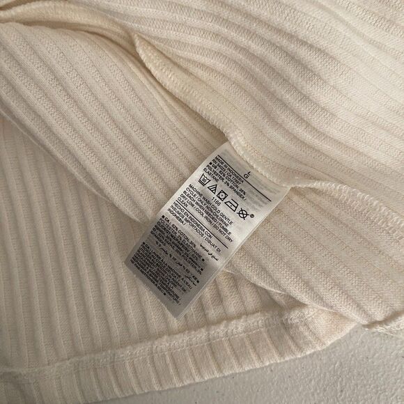 Old Navy Cardigan Women's Large Cream Ribbed Single Button Sweater Cottage - Picture 9 of 10